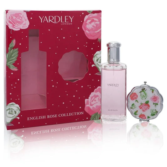 English Rose Yardley Women Gift Set - 4.2 oz Eau De Toilette Spray + Compact Mirror